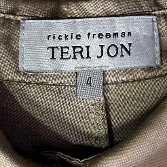 Teri Jon Rickie Freeman Feather Jacquard Full Length Gown Used Formal 4 - Picture 10 of 16